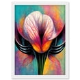 thumbnail image 1 of Bold Colourful Abstract Lotus Flower Artwork Framed Wall Art Print A4, 1 of 4