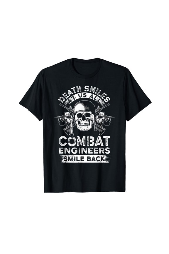 Bold Combat Engineer vintage skull Graphic T-Shirt for Military Enthusiasts and Sapper Fans