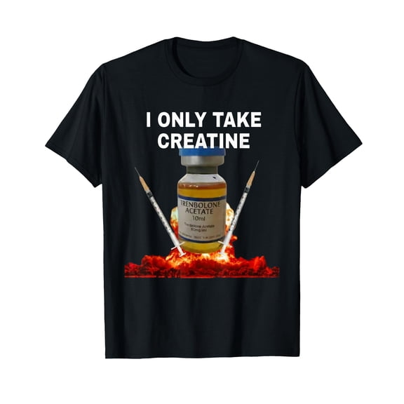 Bold Creatine Supplement Rocket Graphic T-Shirt for Gym Workout and Weightlifting Enthusiasts