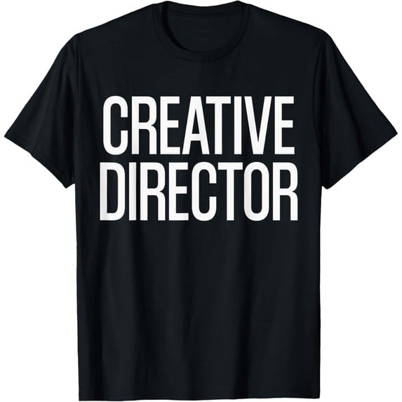 | Bold Creative Director Text | Black T-Shirt