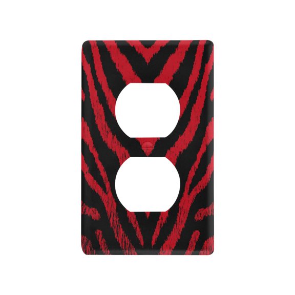 Bold Crimson Chevron Pattern Decorative Wall Plate, Flame Retardant PC Plastic Light Switch & Outlet Cover with Mounting Screws Fits Duplex Outlets