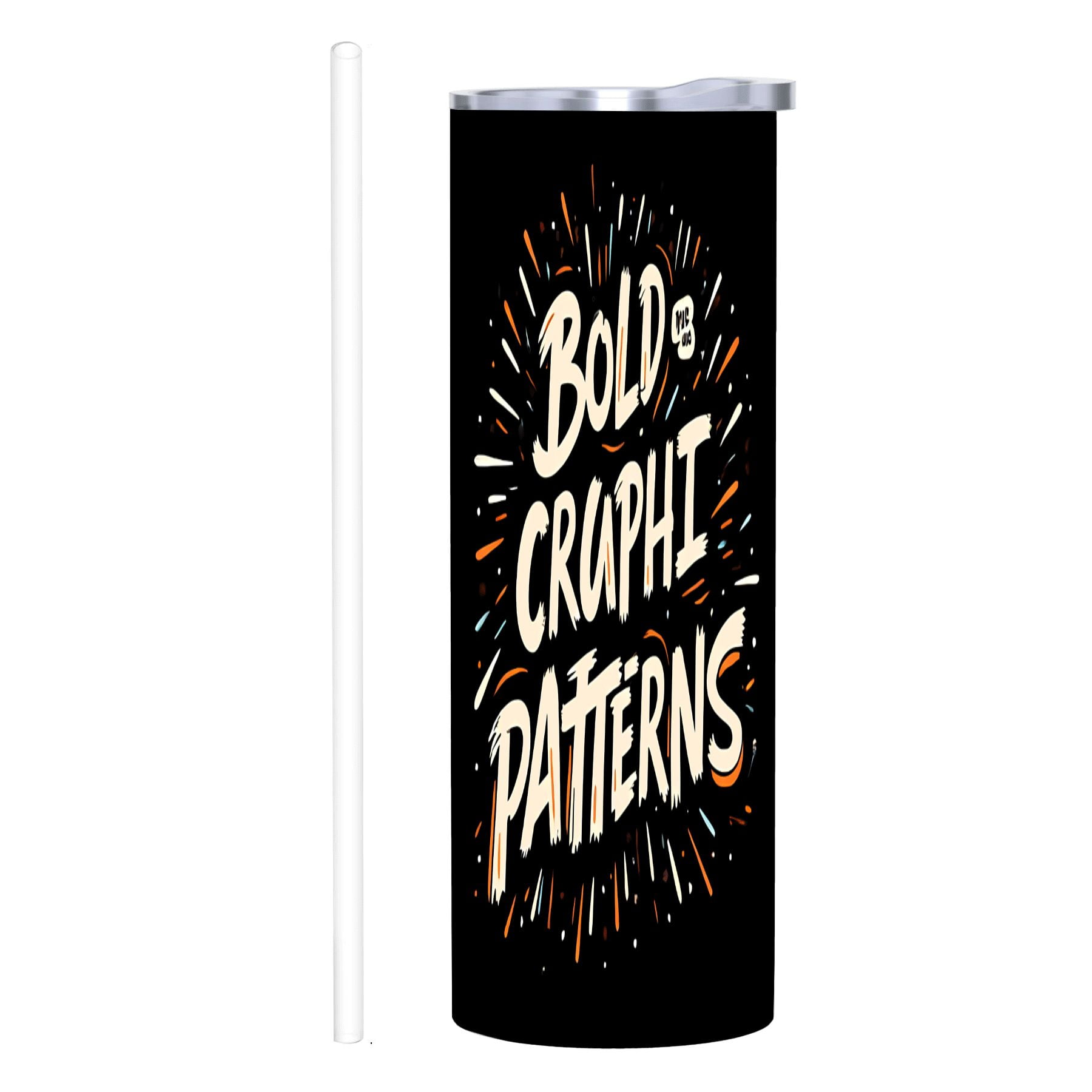 Bold Cruphi Patterns 20 oz Stainless Steel Insulated Tumbler with Lid ...