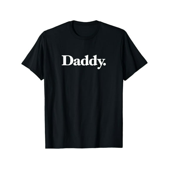 Bold "Daddy" Print - Black & White Graphic Tee, Regular Fit Round Neck, Machine Washable All-Season Comfort, Everyday Clothing, Classic Round Neck, Digital Fabric Shirt
