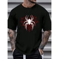 thumbnail image 1 of [Bold Design] Men's Casual 100% Cotton T-Shirt with Spider Web Graphic - White, Machine Washable, Round Neck, Short Sleeve, T-Shirt Stylish, PLUS SIZE, 1 of 5