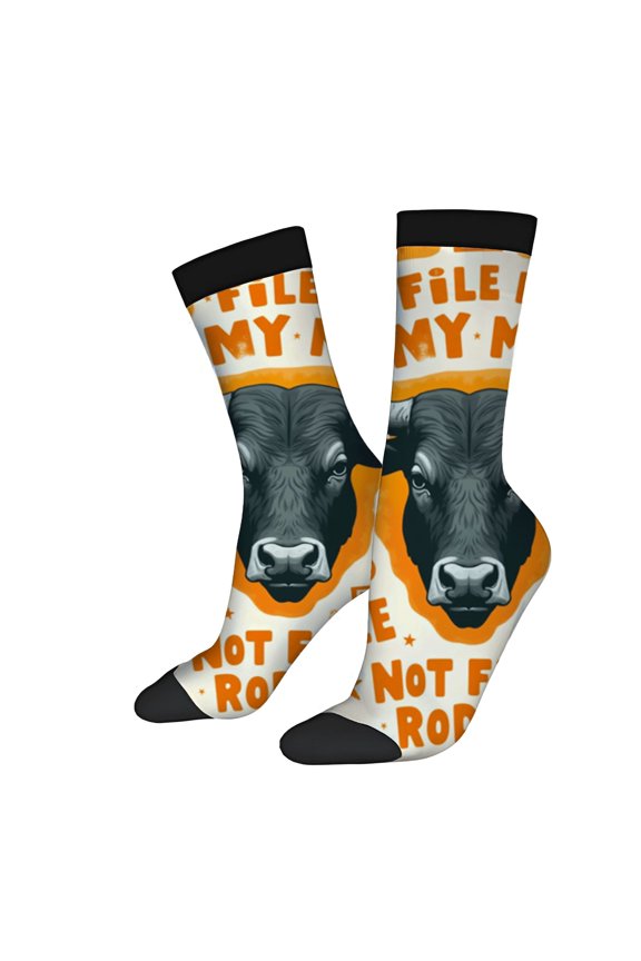 Bold Design Socks - 2 Pairs of Unisex Trendy Mixed Color Socks with Playful Phrases and Striking Contrast