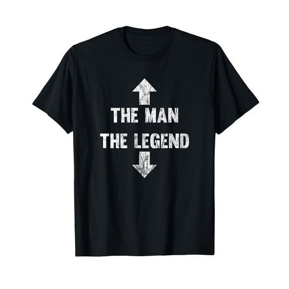 Bold Distressed Text Graphic T-Shirt - Celebrate The Man The Legend