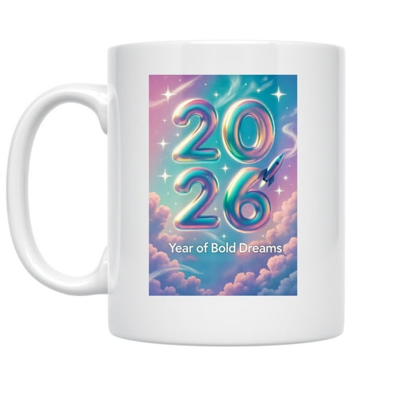 Bold Dreams 11 oz Coffee Mug - Vaporwave Morning Desk Motivation White Ceramic gift