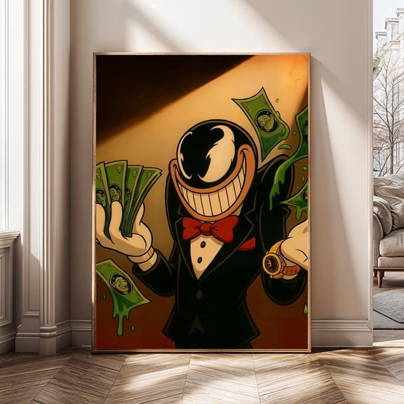 Bold Drip Money Cartoon Hustle Mindset Retro Cartoon Money Motivation Dripping Cash Poster