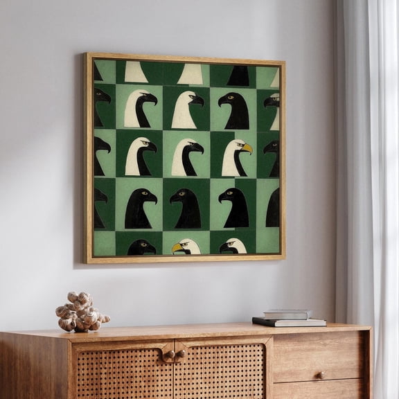 Bold Eagle Silhouette Pattern Unframed Paper Print