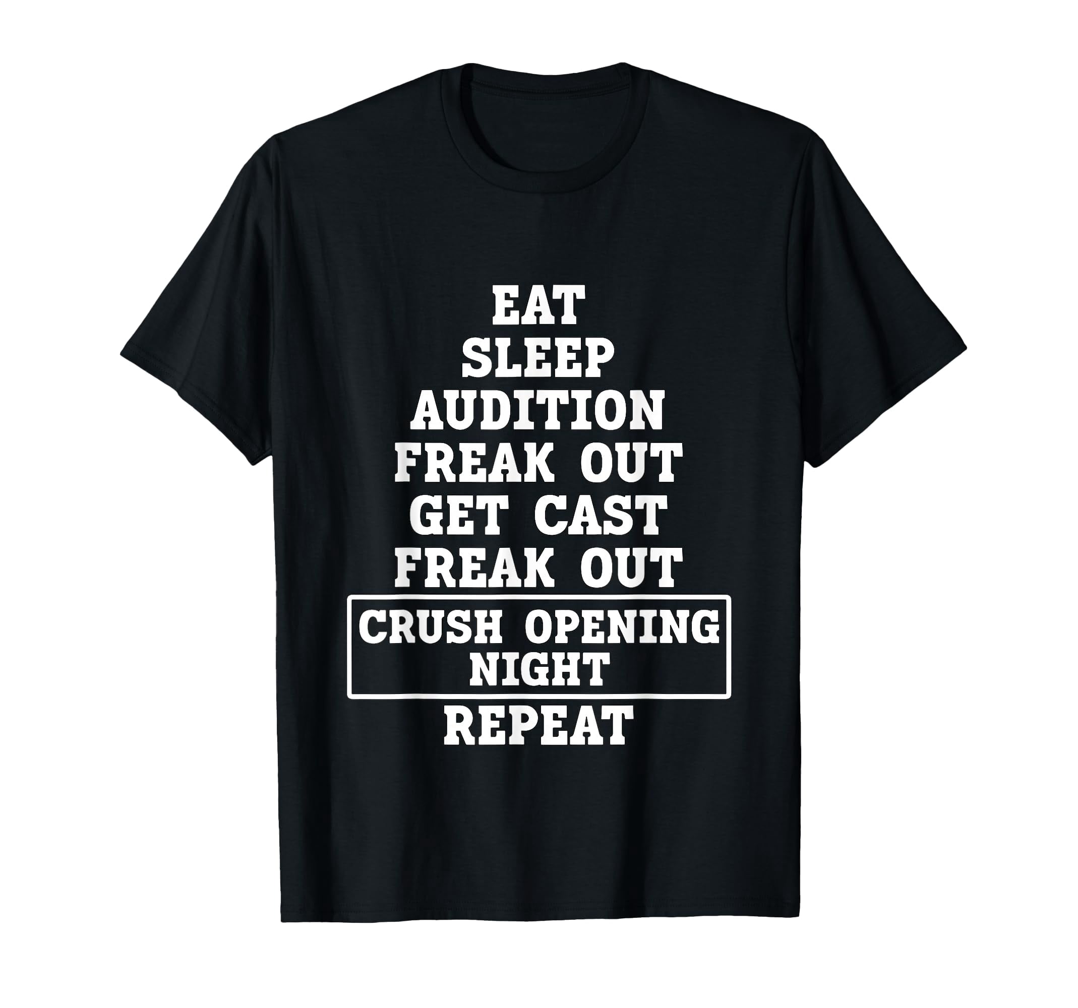 Bold Eat Sleep Audition Theater Musical Singer T-Shirt for Passionate ...