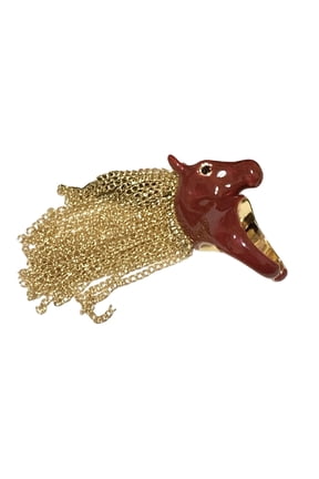 Bold European Zebras Head Statement Rings Fringe Detail Adjustable Fashion