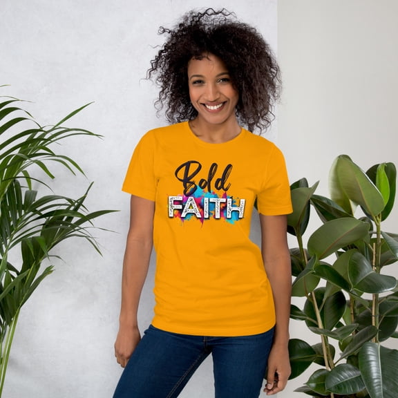 Bold Faith Unisex t-shirt (Gold, XL)
