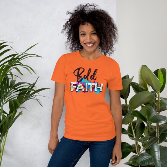 Bold Faith Unisex t-shirt (Orange, XL)