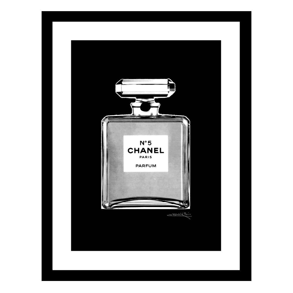 Bold Fashion Glam Perfume Bottle - Framed Print
