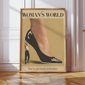 Bold Feminist Retro Poster Womens Equality Wall Art, 12x18 UNFRAMED
