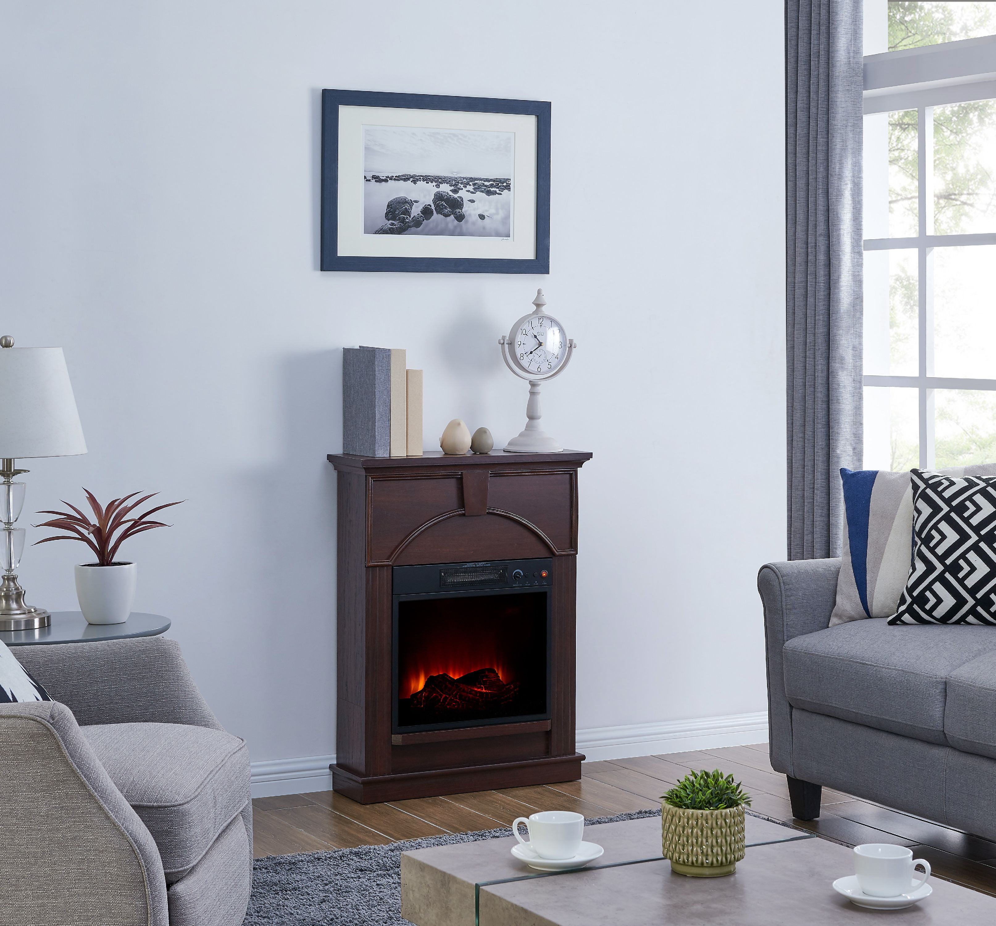 Bold Flame 26 inch Electric Fireplace in Dark Chocolate - Walmart.com