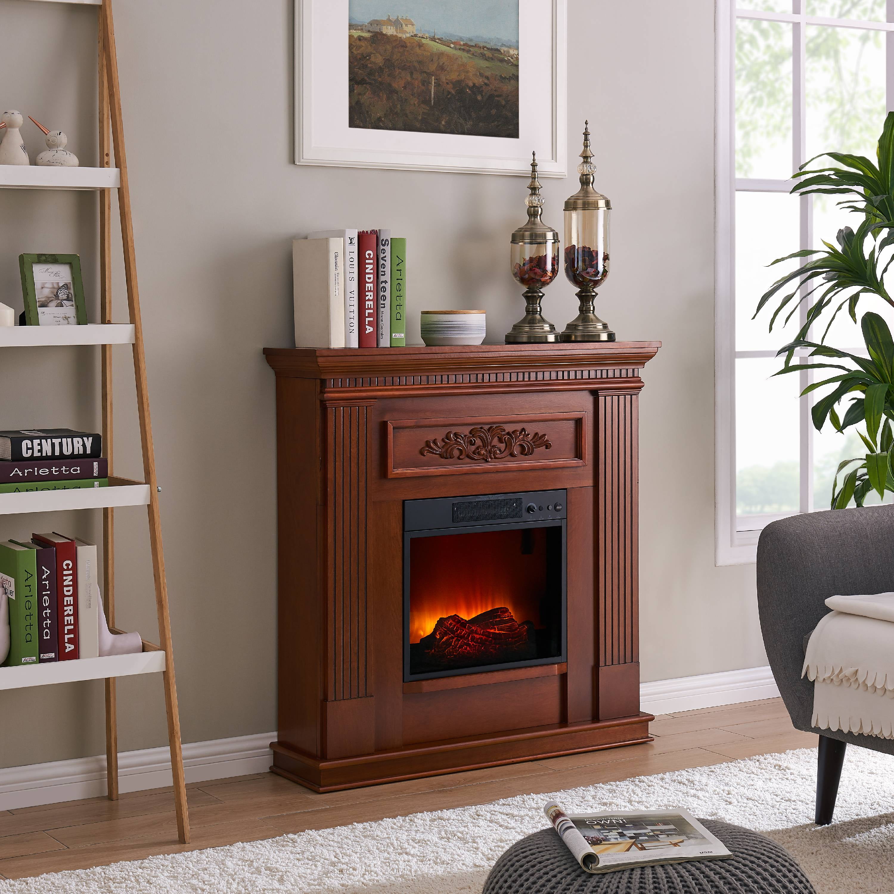 Bold Flame 38 inch Electric Fireplace in Dark Cherry - Walmart.com
