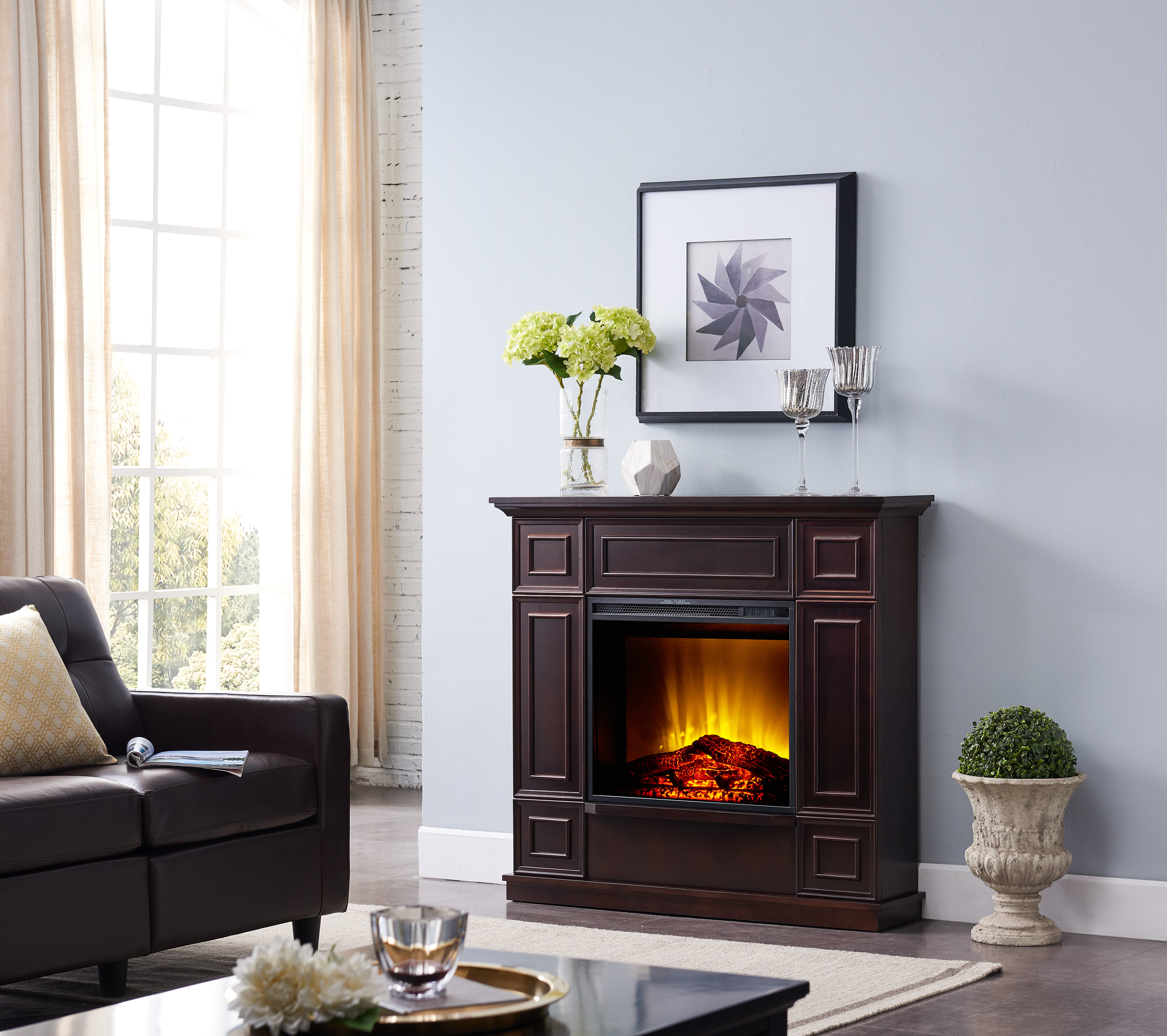 Bold Flame 43.31 inch Electric Fireplace in Dark Chocolate - image 1 of 7