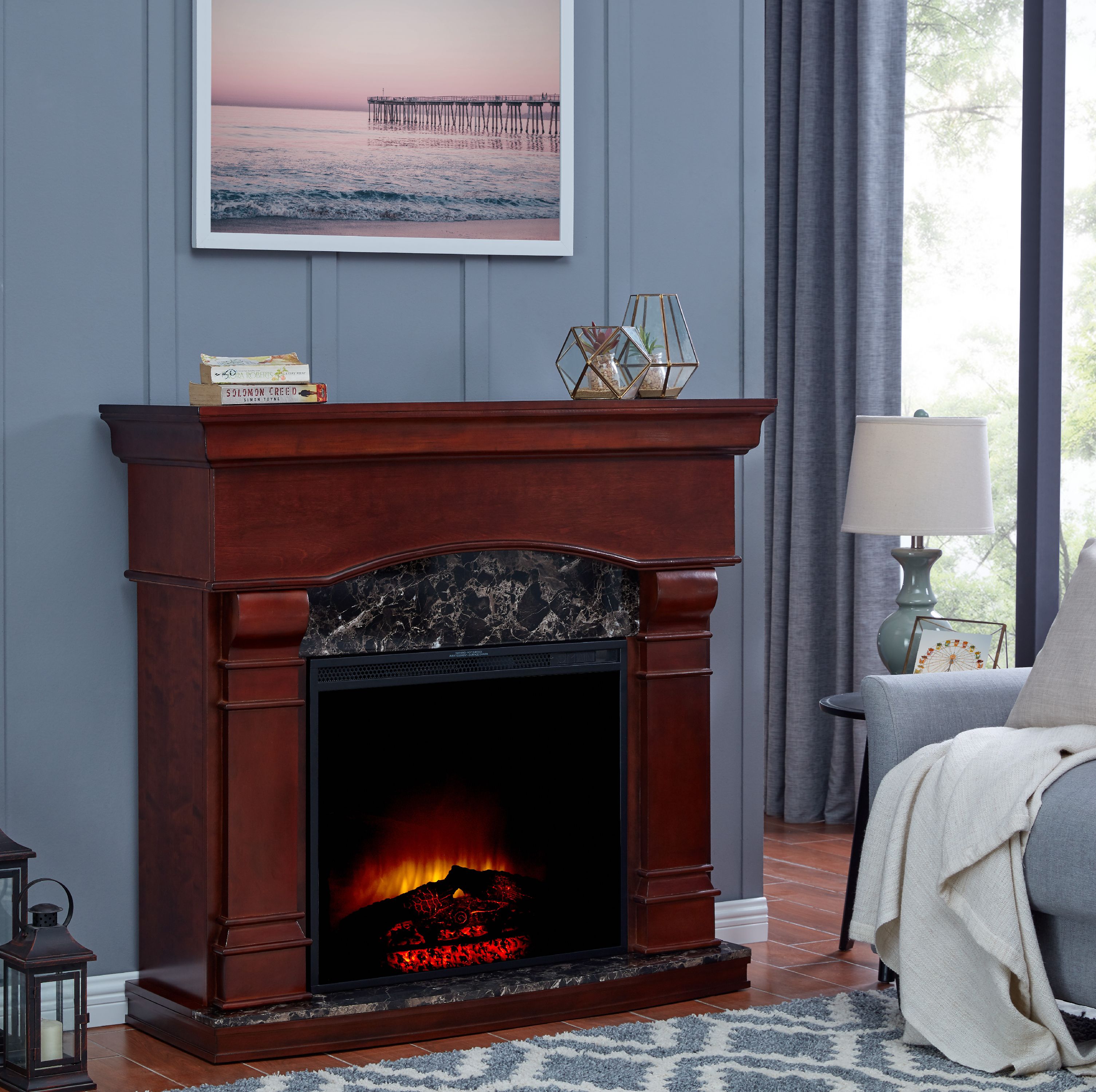 Bold Flame 47 inch Electric Fireplace in Walnut - image 1 of 5