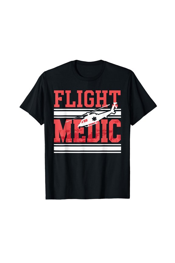 Bold Flight Medic Helicopter Graphic T-Shirt for Medical Rescue Enthusiasts
