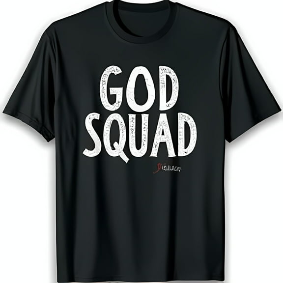 Bold GOD SQUAD Graphic Black T-Shirt for Casual Everyday Style