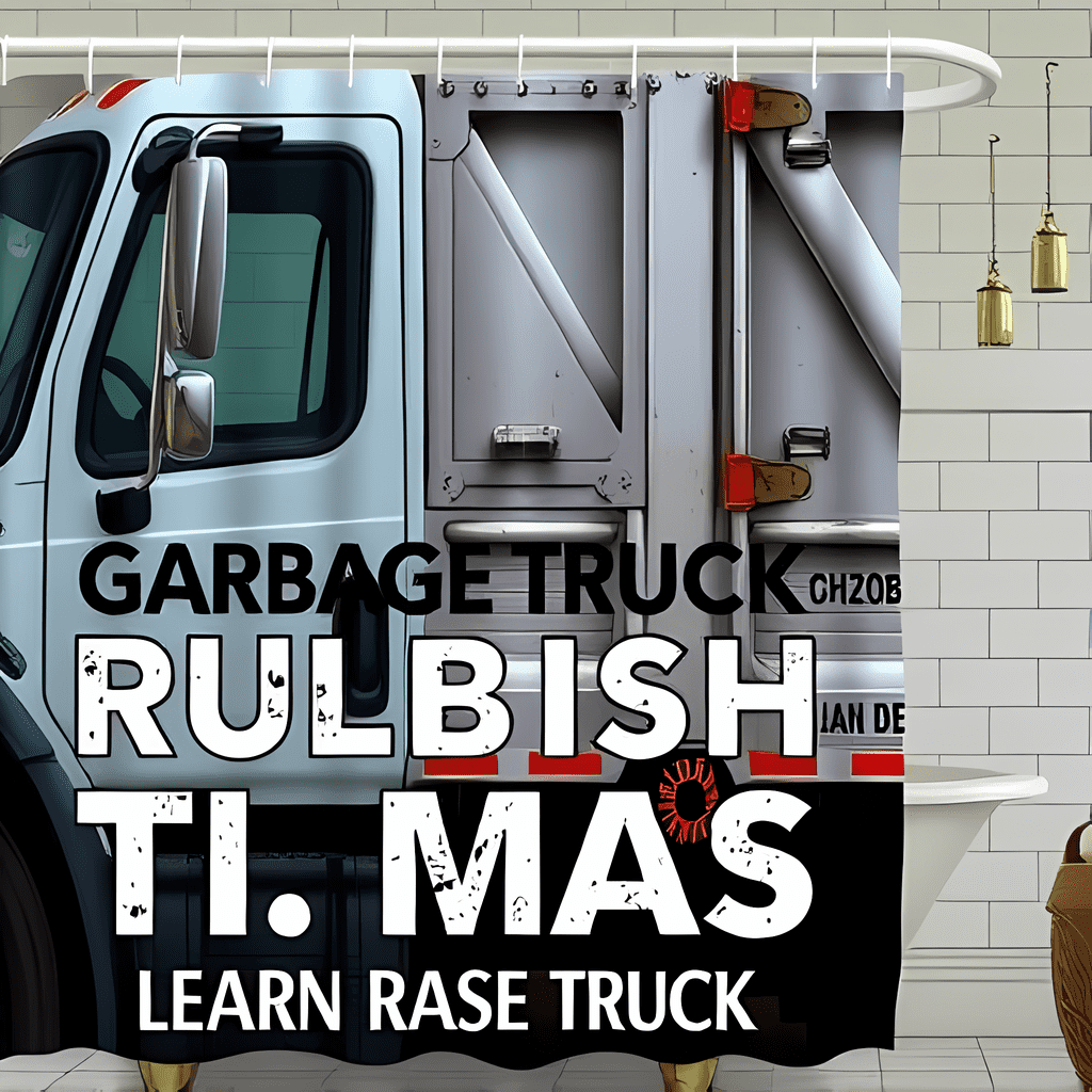 Bold Garbage Truck Shower Curtain - Edgy Design with GARBAGETRUCK ...