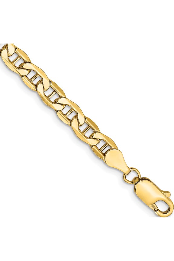 Bold Gorgeous Inspired 10K 4.75mm Semi-Solid Anchor Chain Heirloom Luxe Unique