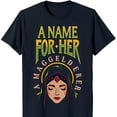 Bold Gothic Graphic Tee 'A Name For Her' with Veiled Woman Design