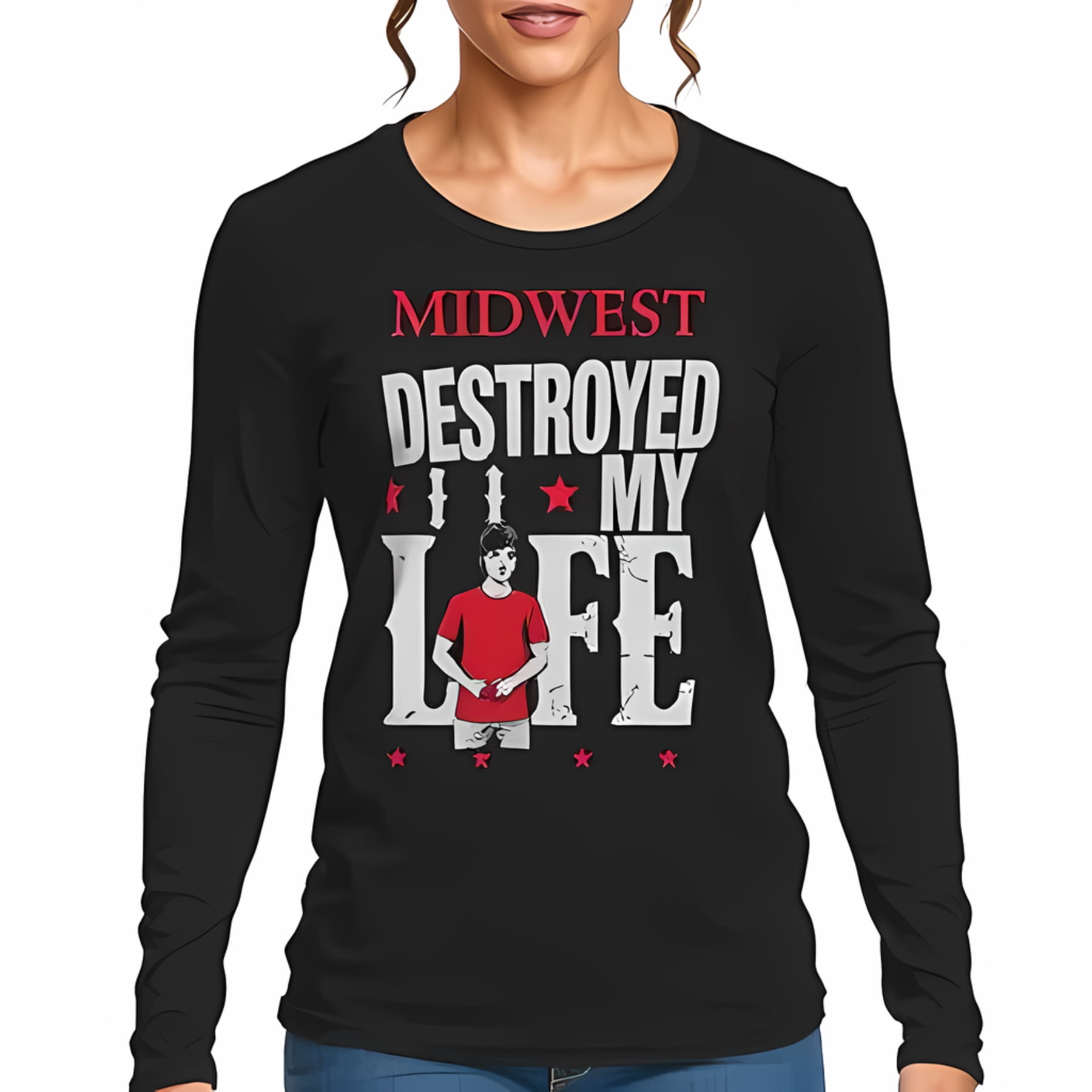 Bold Graphic Long Sleeve TShirt 