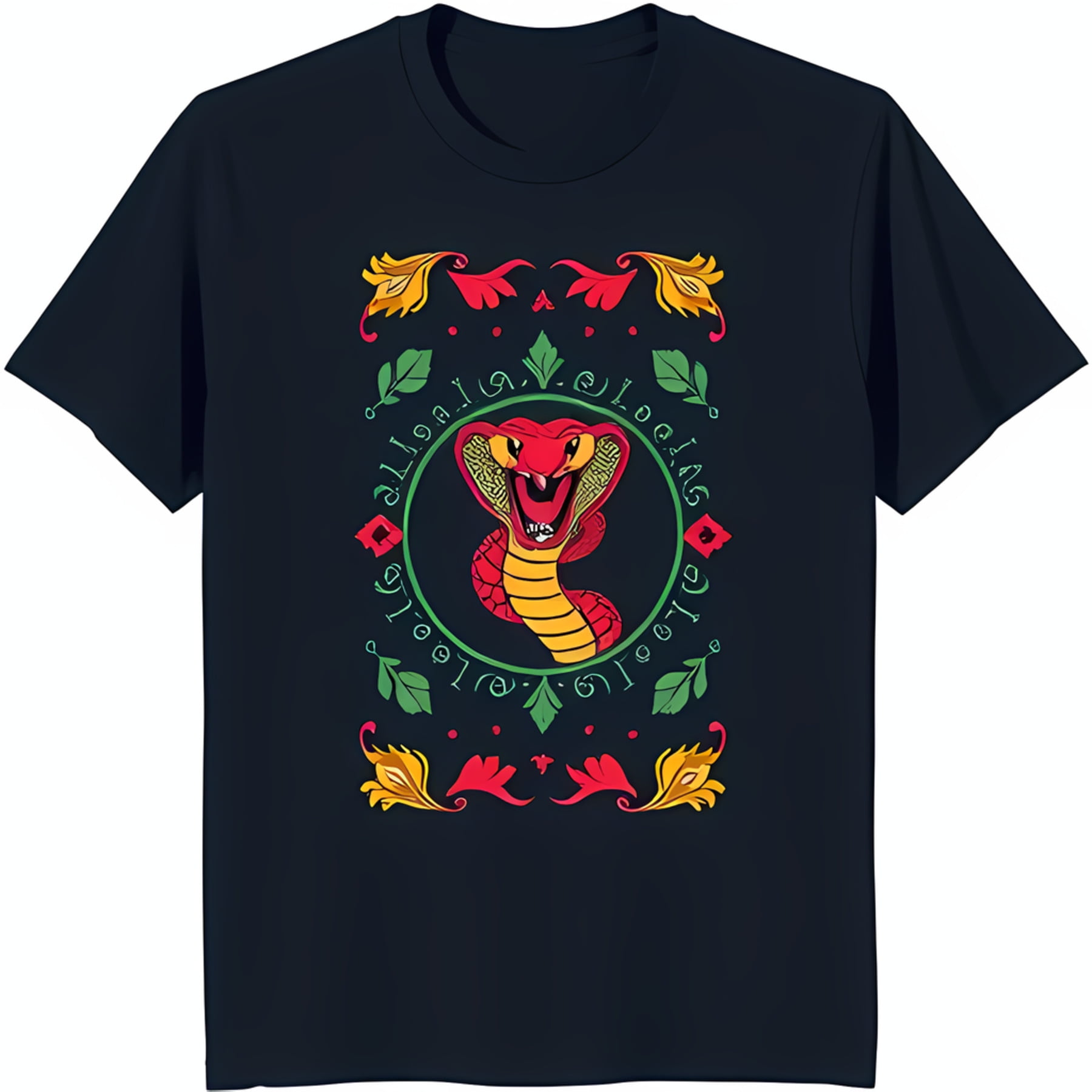 Bold Graphic TShirt for Men Striking Red & Yellow Design on Black