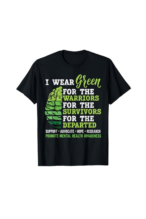 Bold Green Handprint Mental Health Awareness T-Shirt to Fight the Stigma