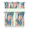 thumbnail image 1 of Bold Hawaiian Jungle Flower Kitchen Curtains Set 27.5x36in Polyester Valance and Tiers, Exotic Plants Window Curtain Set for Beachside or Island Kitchen Decor, 1 of 6