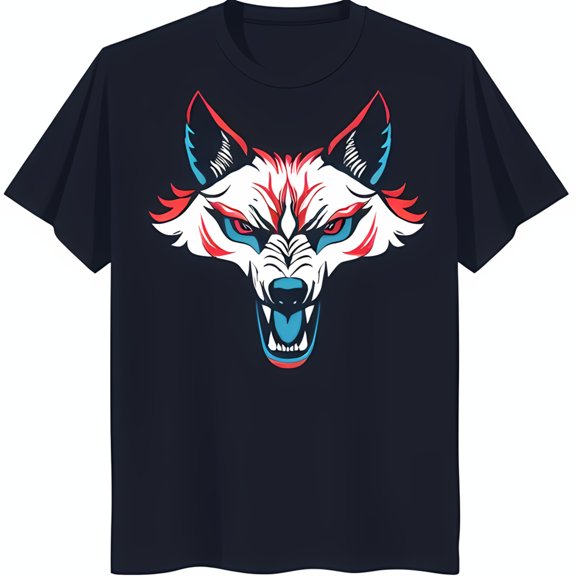 Bold Head Graphic T-Shirt White with Red & Blue Details Black Tee