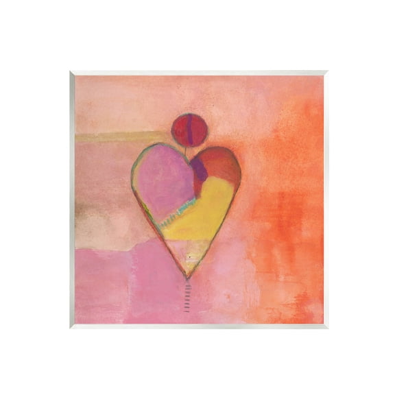 Bold Heart Circle Pattern Abstract Painting Unframed Art Print Wall Art