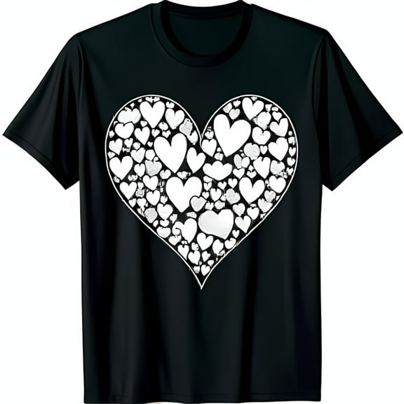 Bold Heart Graphic on Black T-Shirt Simple Yet Striking Design for All