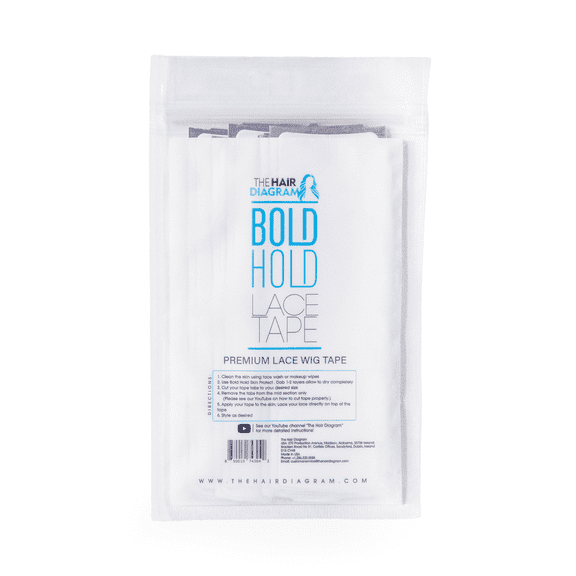 The Hair Diagram Bold Hold Lace Wig Tape Double-Sided Invisible Strips, 40 Pack