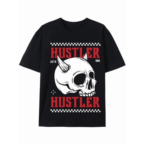 Bold Hustler Skull Graphic Tee for Men