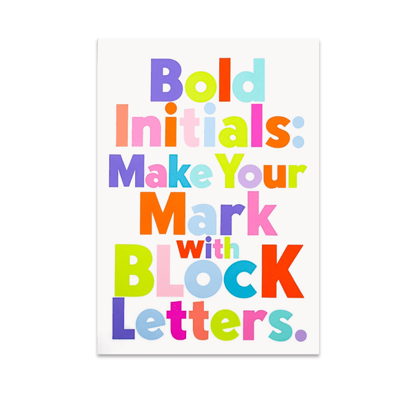 Bold Initials Wall Decor - Modern Home Decor Enthusiast - 13x19 Poster Print