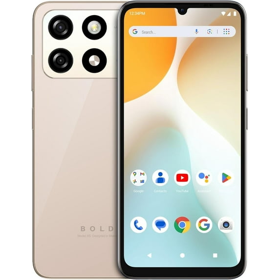 Bold K5 | 2025 | All-Day Battery | Unlocked | 6.8” HD+ Infinity Display | 64GB/4GB | Dual 13MP Camera | US Version | US Warranty | (Cream)