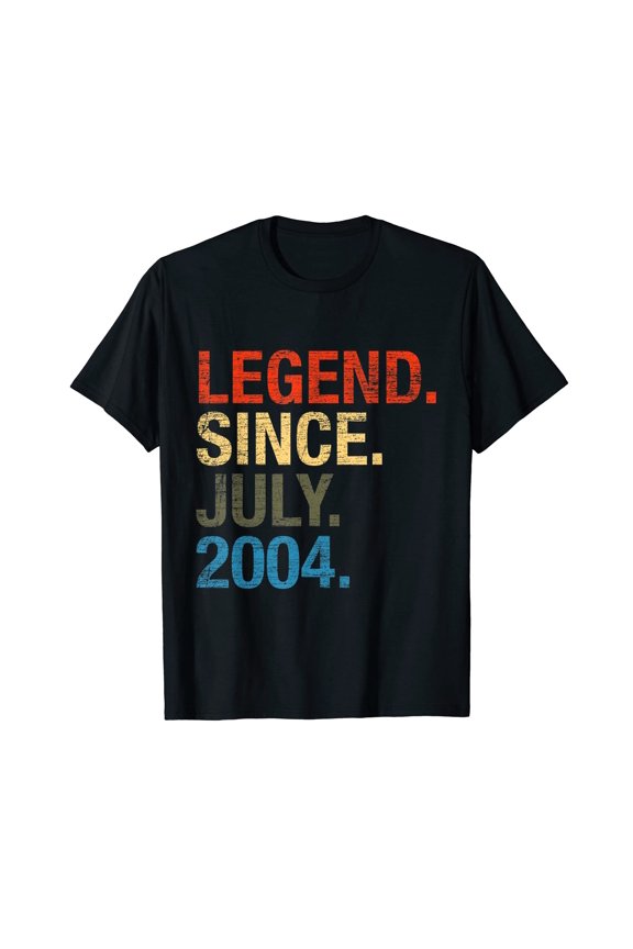 Bold Legend Since July 2004 T-Shirt - Perfect 18th Birthday Gift for Celebration