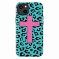 thumbnail image 1 of Bold Leopard Print Phone Case with Pink Cross, Vibrant Animal Pattern iPhone Cover, Stylish Protective Case for iPhone 16 15 14 13 12 11 Pro Plus Mini, 1 of 6