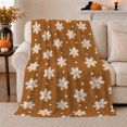 thumbnail image 1 of 冬节日笑脸雪花图案 With Bold Lettering Detailed Visual Pattern Cheerful Graphic Style Art Lovers Expressive Room Motif Warm Flannel Blanket, Housewarming Gift for Bedroom and Living Room Home Decor, 1 of 9
