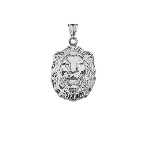 Bold Lion Statement Pendant Necklace (0.97") in Sterling Silver (Small)