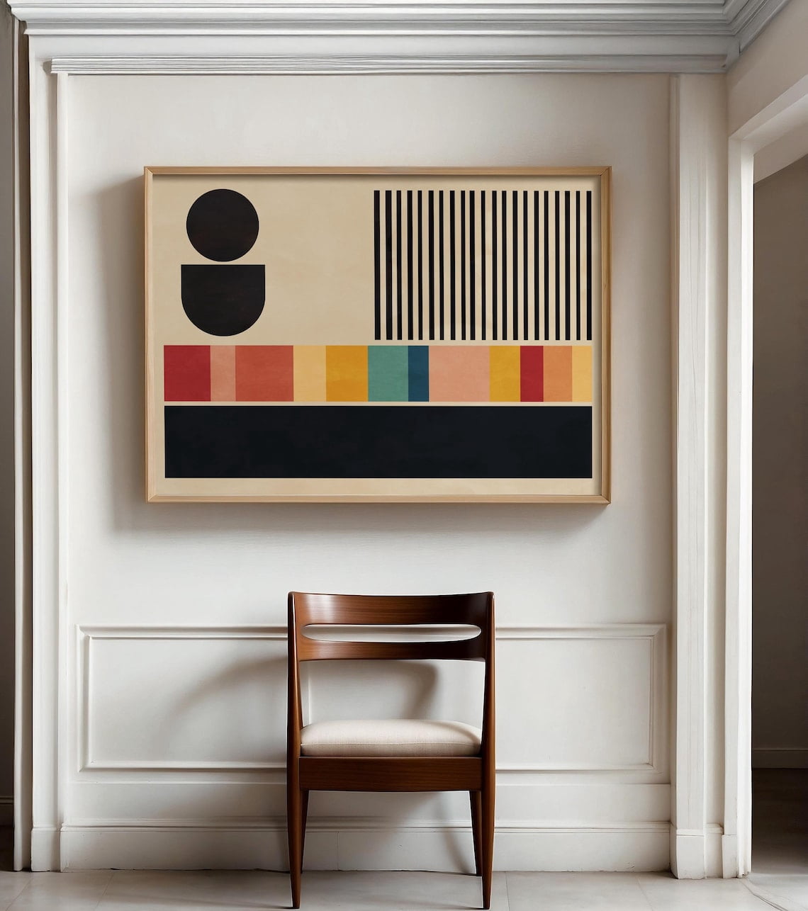 Bold Mid Century Modern Wall Art Print With Retro Geometric Decor ...