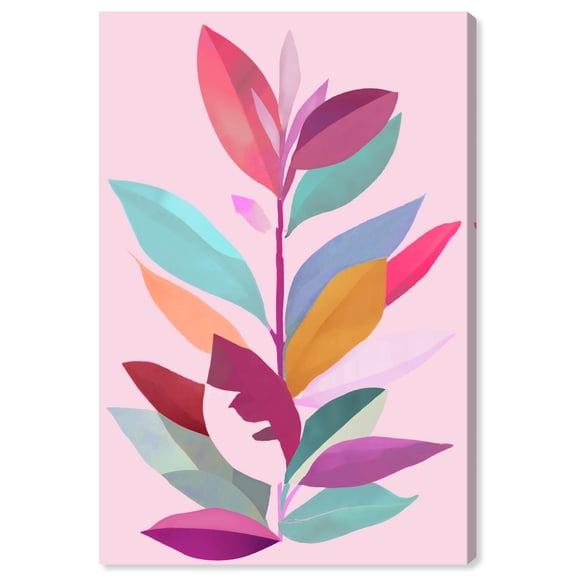 Bold Modern Color Leaf II Canvas Sunset Abstract Wall Art by Art Remedy, Gallery Wrapped, 20" x 30"