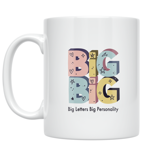 Bold Monogram Design - Personalization Enthusiast - 11 oz Ceramic Coffee Mug