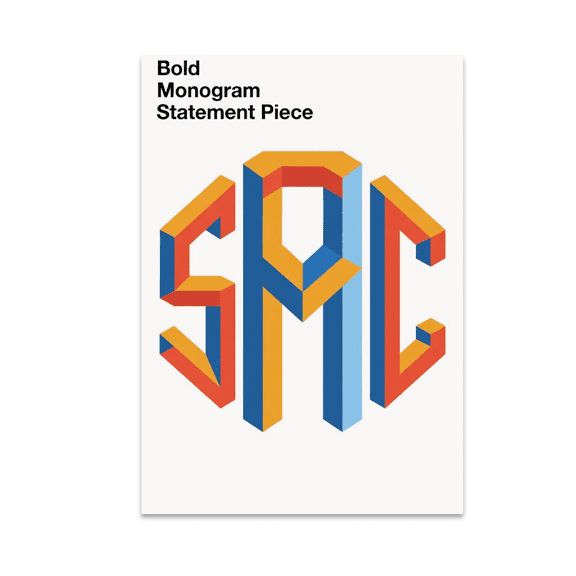 Bold Monogram Statement Piece - Personalized Decor Enthusiast - 13x19 Poster Print