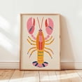 thumbnail image 1 of Bold Nautical Lobster Poster, Unframed Paper Poster 8x10in, 1 of 4