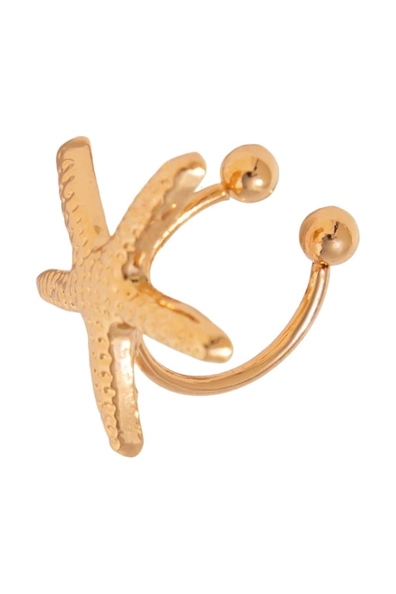 Bold Ocean Star Earrings For Women Trendy Party Jewelry Starfish Ear Clip Lightweight Alloy Design Perfect Gift