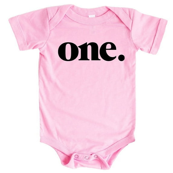 Bold One 1st Birthday Bodysuit for First Birthday Outfit Black on Pink Bodysuit 12 Months